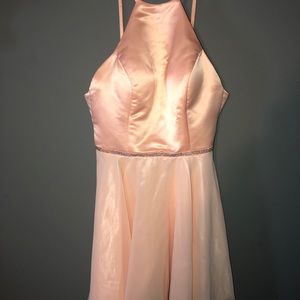 Peach Homecoming Dress with Stone Belt